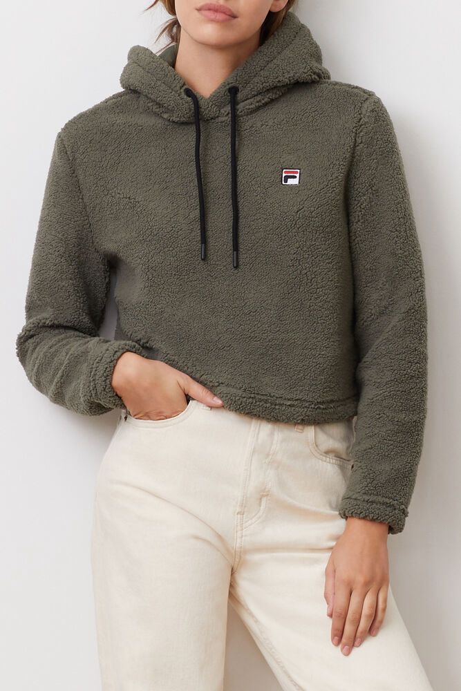 Fila Naisten Huppari Ember Crop Oliivinvihreä - ESCM-71853